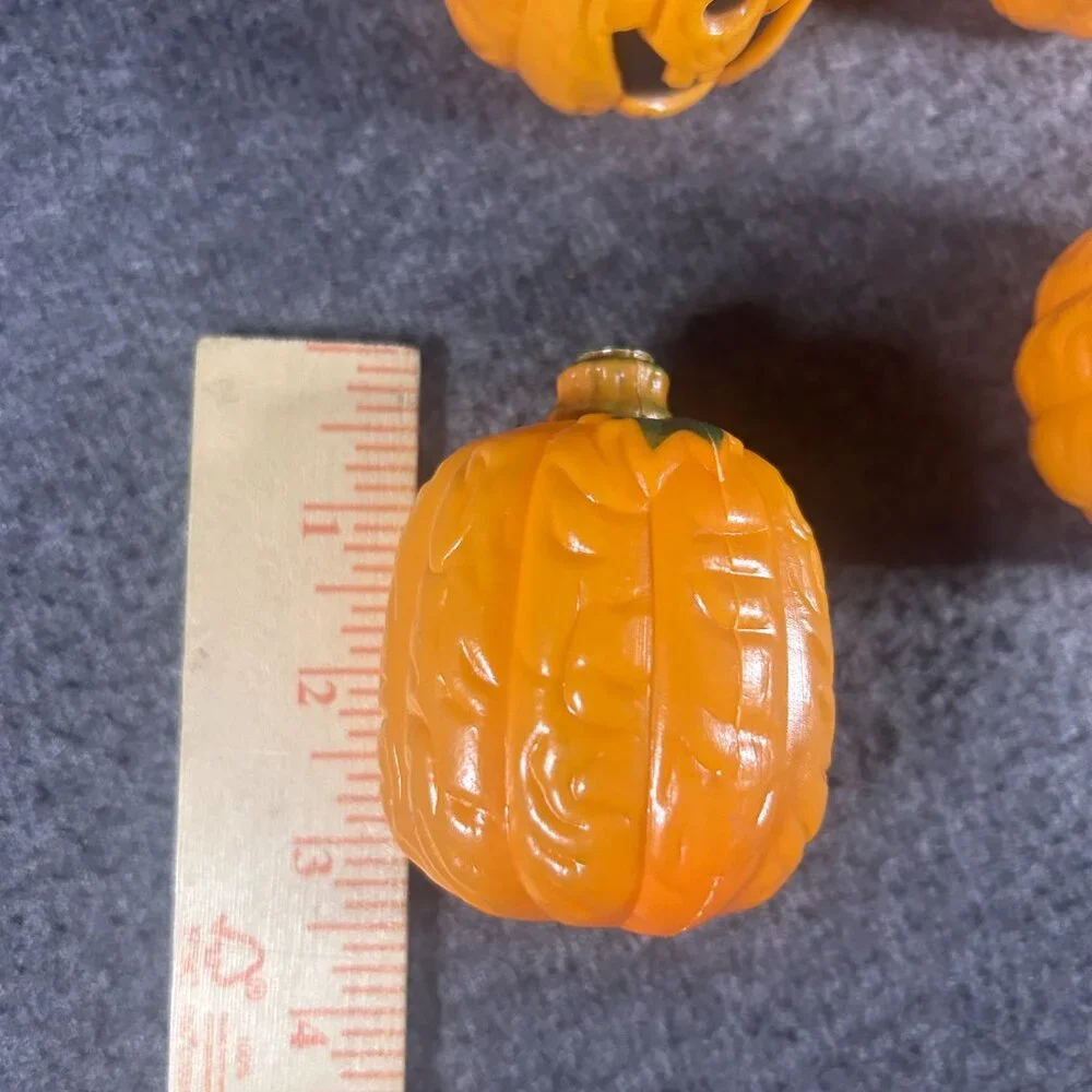 6 Vintage Halloween Blow Mold Pumpkin Jack-O-Lantern String Light Covers‎